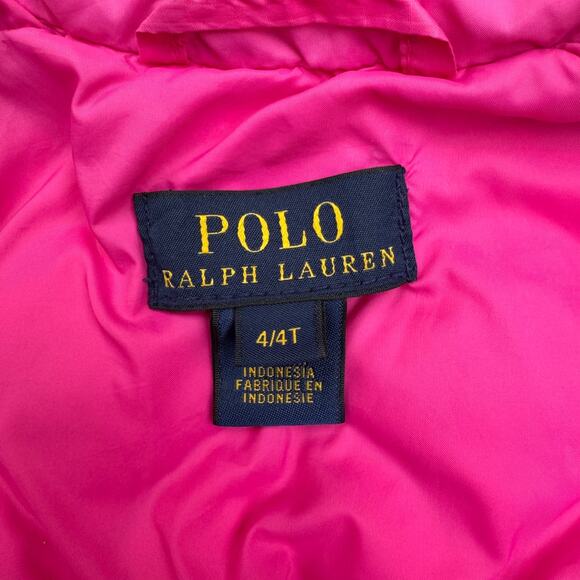 Polo Ralph Lauren Toddler Girls 4T Water-Repellent Duck Down Jacket Pink - Picture 8 of 9